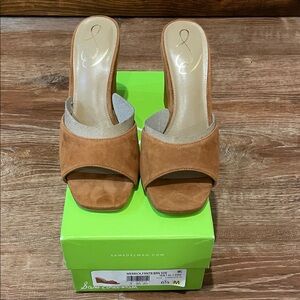 Sam Edelman Merrick Suede Open-Toe Mule in Brown